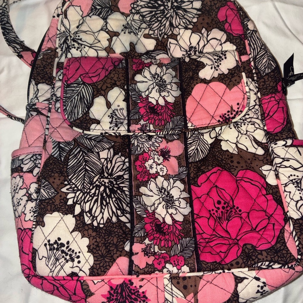 Vera Bradley Retired Mocha Bradly Quilted Backpack